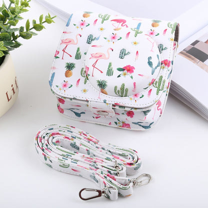 Cactus Flamingo Pattern Full Body Camera PU Leather Case Bag with Strap for FUJIFILM instax mini 9 / mini 8+ / mini 8 by buy2fix