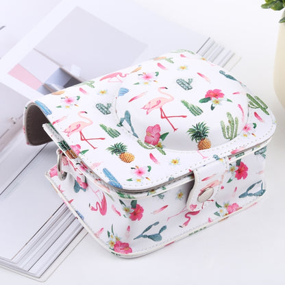 Cactus Flamingo Pattern Full Body Camera PU Leather Case Bag with Strap for FUJIFILM instax mini 9 / mini 8+ / mini 8 by buy2fix
