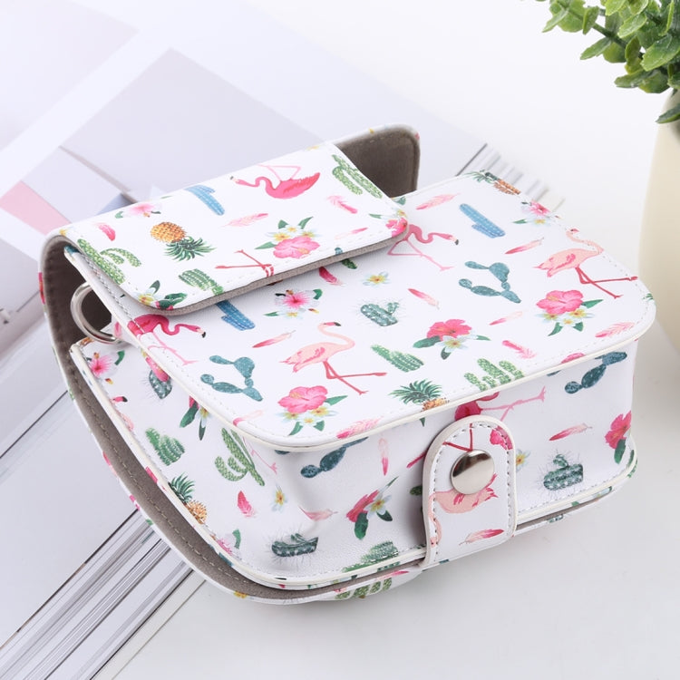 Cactus Flamingo Pattern Full Body Camera PU Leather Case Bag with Strap for FUJIFILM instax mini 9 / mini 8+ / mini 8 by buy2fix