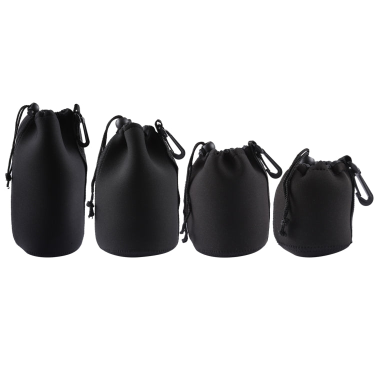 4 PCS Neoprene SLR Camera Lens Carrying Bag Pouch Bag with Carabiner, Size: 10x22cm, 10x14cm, 10x18cm, 8x10cm by buy2fix