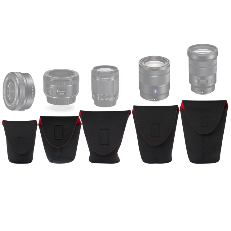 5 in 1 SLR Camera Lens Package Thickening Shockproof Neoprene Lens Storage Bag Sticky Deduction by buy2fix