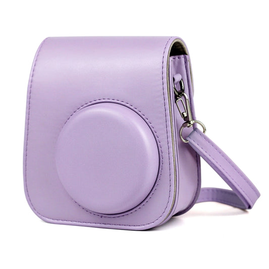 Leather Case Full Body Camera Bag with Shoulder Strap for FUJIFILM Instax mini 11 (Purple) - Leather Bag by buy2fix | Online Shopping UK | buy2fix