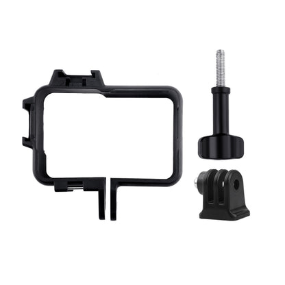 Plastic Frame Mount Protective Case Cage with Tripod Base Adapter & Long Screw & Cold Shoe Base for Insta360 One R(Black) - Mount & Holder by buy2fix | Online Shopping UK | buy2fix