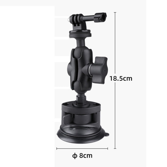Single Suction Cup Mount Holder with Tripod Adapter & Steel Tether & Safety Buckle (Black) - Holder by buy2fix | Online Shopping UK | buy2fix