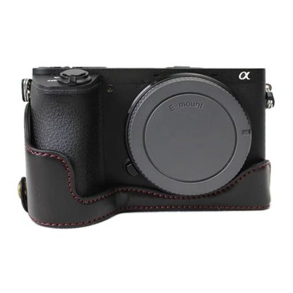 1/4 inch Thread PU Leather Camera Half Case Base for Sony ILCE-A6500 / A6500 (Black) - Half Case by buy2fix | Online Shopping UK | buy2fix