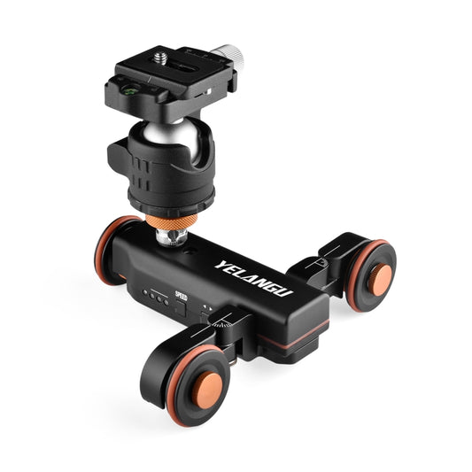 YELANGU L4X Camera Wheel Dolly Electric Track Slider 3-Wheel Dolly Car with Remote & Ballhead, Load: 3kg - Camera Dolly by buy2fix | Online Shopping UK | buy2fix