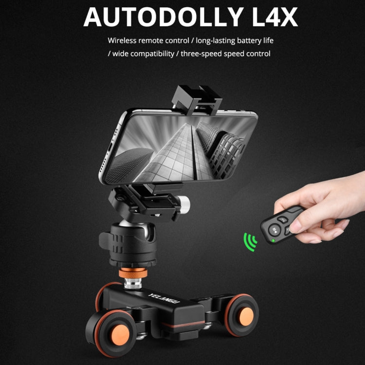 YELANGU L4X Camera Wheel Dolly + PC03 Phone Clamp with Remote, Load: 3kg - Camera Dolly by YELANGU | Online Shopping UK | buy2fix