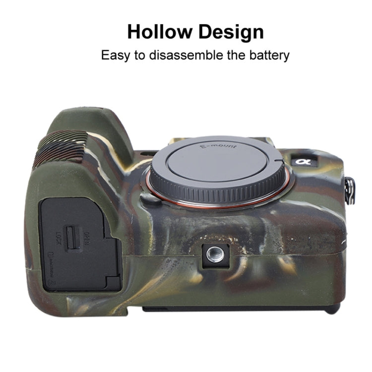 Soft Silicone Protective Case for Sony A7 IV (Camouflage) by buy2fix