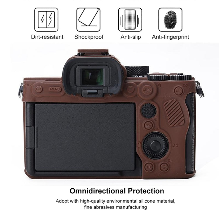 Soft Silicone Protective Case for Sony A7 IV (Coffee) - Protective Case by buy2fix | Online Shopping UK | buy2fix