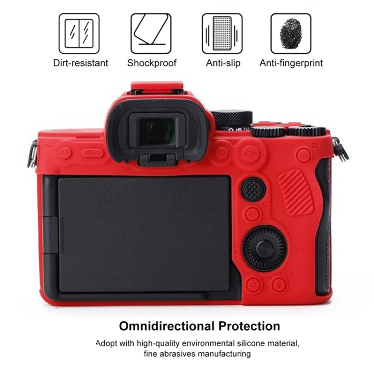 Soft Silicone Protective Case for Sony A7 IV (Red) - Protective Case by buy2fix | Online Shopping UK | buy2fix