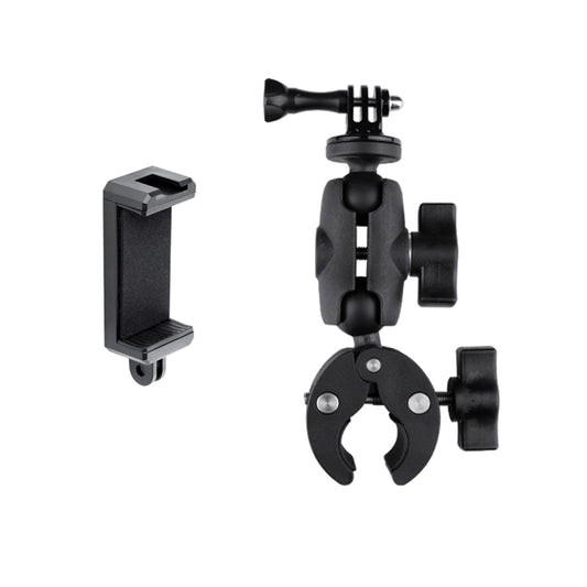360 Rotation Adjustable Action Camera Clamp Plier Base Holder with Phone Clamp (Black) - Bicycle Handlebar Mount by buy2fix | Online Shopping UK | buy2fix