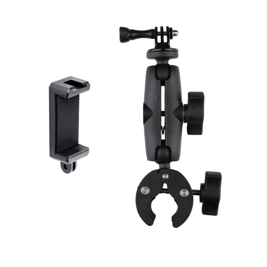Extended Version 360 Rotation Adjustable Clamp Plier Base Holder with Phone Clamp (Black) - Bicycle Handlebar Mount by buy2fix | Online Shopping UK | buy2fix