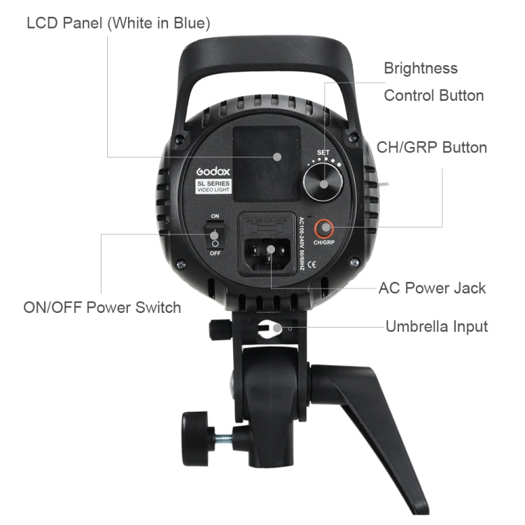 Godox SL60W LED Light Studio Continuous Photo Video Light(UK Plug) - Shoe Mount Flashes by Godox | Online Shopping UK | buy2fix