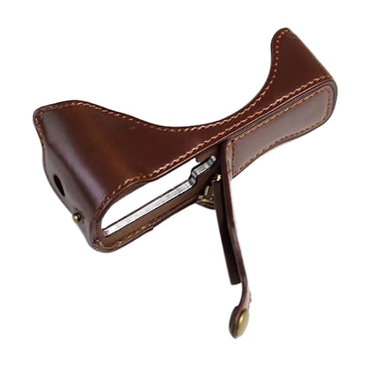 1/4 inch Thread PU Leather Camera Half Case Base for Canon G7 X Mark III / G7 X3 (Coffee) - Half Case by buy2fix | Online Shopping UK | buy2fix