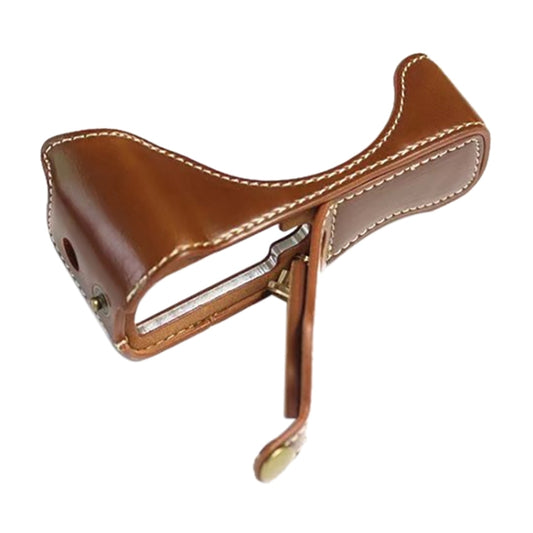 1/4 inch Thread PU Leather Camera Half Case Base for Canon G7 X Mark III / G7 X3 (Brown) - Half Case by buy2fix | Online Shopping UK | buy2fix