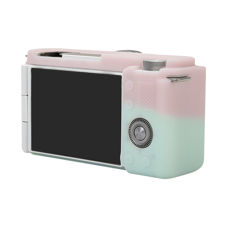 For Sony ZV-E10 Soft Silicone Protective Case (Pink Green) by buy2fix