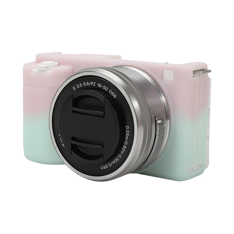For Sony ZV-E10 Soft Silicone Protective Case (Pink Green) by buy2fix