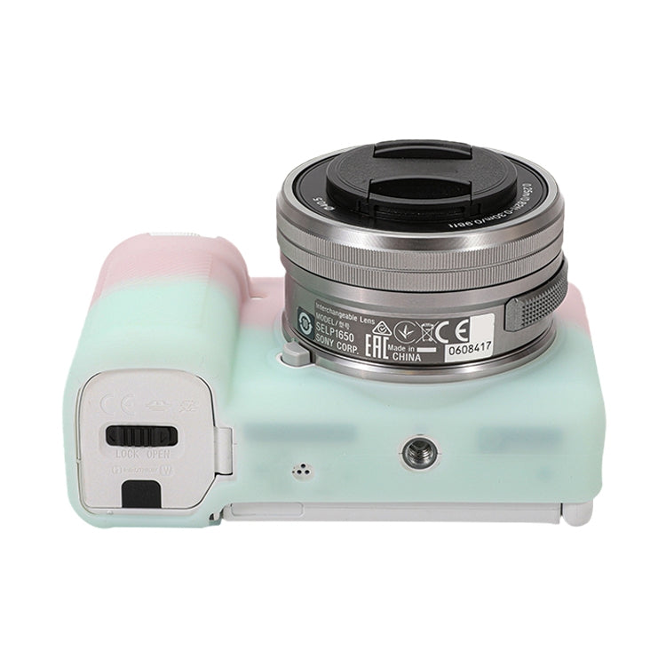 For Sony ZV-E10 Soft Silicone Protective Case (Pink Green) by buy2fix