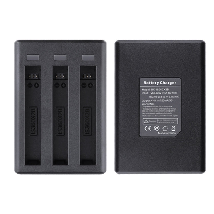 Tri-Slot Batteries Fast Charger for Insta360 One X2(Black) - Others by buy2fix | Online Shopping UK | buy2fix