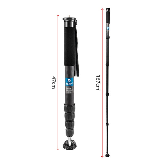 BEXIN P335C Camera Carbon Fiber Monopod Travel Live Selfie Bracket Holder - Monopods by BEXIN | Online Shopping UK | buy2fix