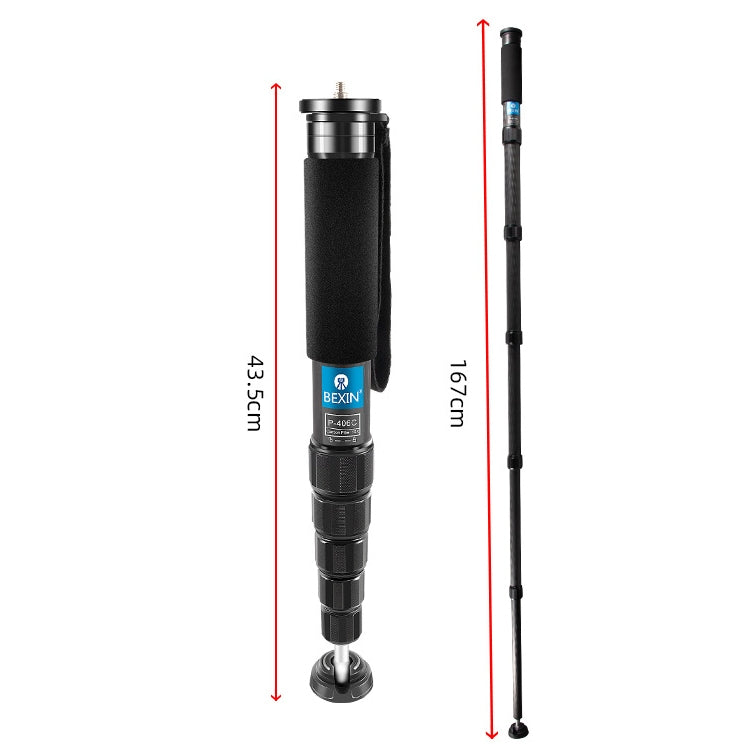 BEXIN P406C Camera Carbon Fiber Monopod Travel Live Selfie Bracket Holder - Monopods by BEXIN | Online Shopping UK | buy2fix