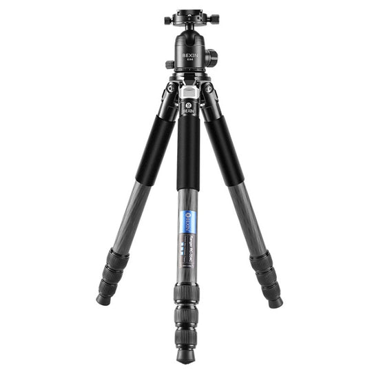 BEXIN RC334 Trépied de caméra pliable portable en fibre de carbone avec rotule panoramique K44