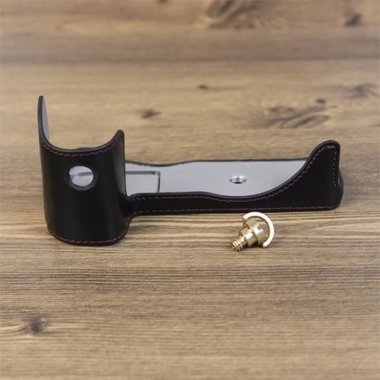 For Canon EOS R7 1/4 inch Thread PU Leather Camera Half Case Base (Black) by buy2fix