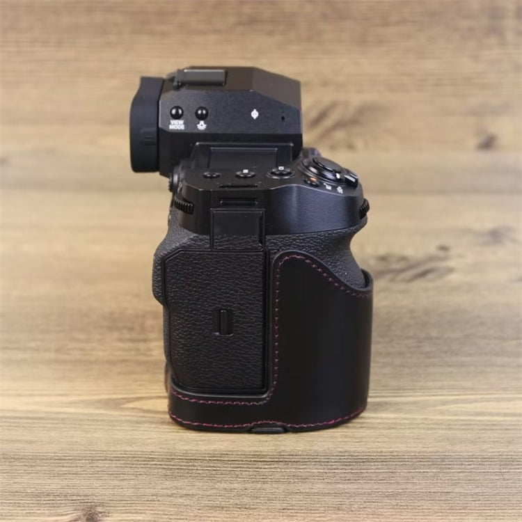 For Fujifilm XH2S 1/4 inch Thread PU Leather Camera Half Case Base (Coffee) by buy2fix