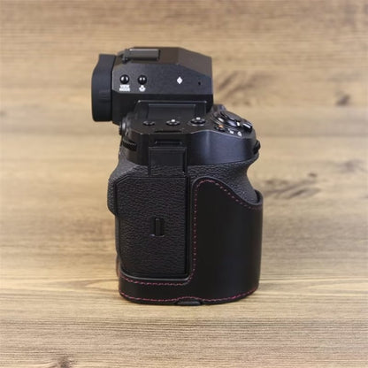 For Fujifilm XH2S 1/4 inch Thread PU Leather Camera Half Case Base (Brown) by buy2fix