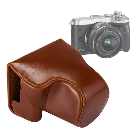 Full Body Camera PU Leather Case Bag with Strap for Canon EOS M6 (Brown) by buy2fix