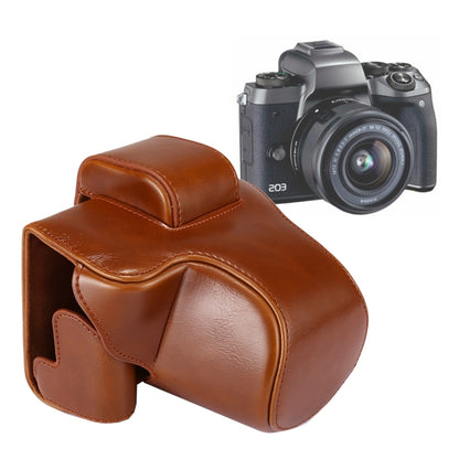Full Body Camera PU Leather Case Bag with Strap for Canon EOS M5 (Brown) by buy2fix