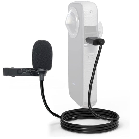 For Insta360 ONE X2 Lavalier Clip Type-C Recording Microphone (Black) - Others by buy2fix | Online Shopping UK | buy2fix