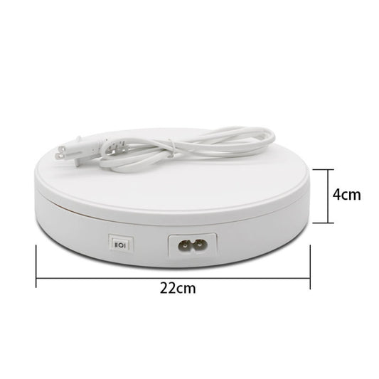 22cm Electric Rotating Turntable Display Stand Live Video Shooting Props Turntable Jewelry Shoes Display Platform, EU Plug (White) -  by buy2fix | Online Shopping UK | buy2fix
