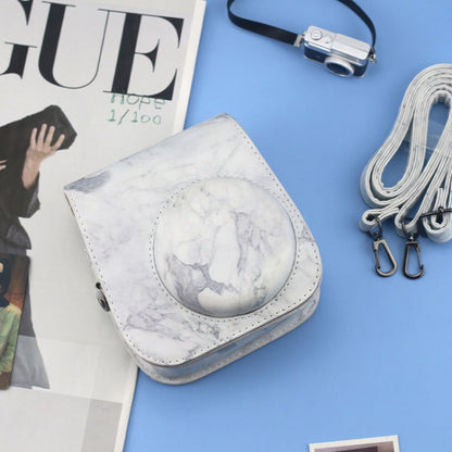 For FUJIFILM instax mini 11 / 9 / 8 Marble Full Body Leather Case Camera Bag with Strap by buy2fix