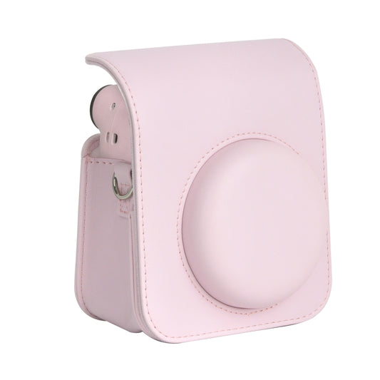 For FUJIFILM instax mini 12 Full Body Leather Case Camera Bag with Strap (Pink) by buy2fix