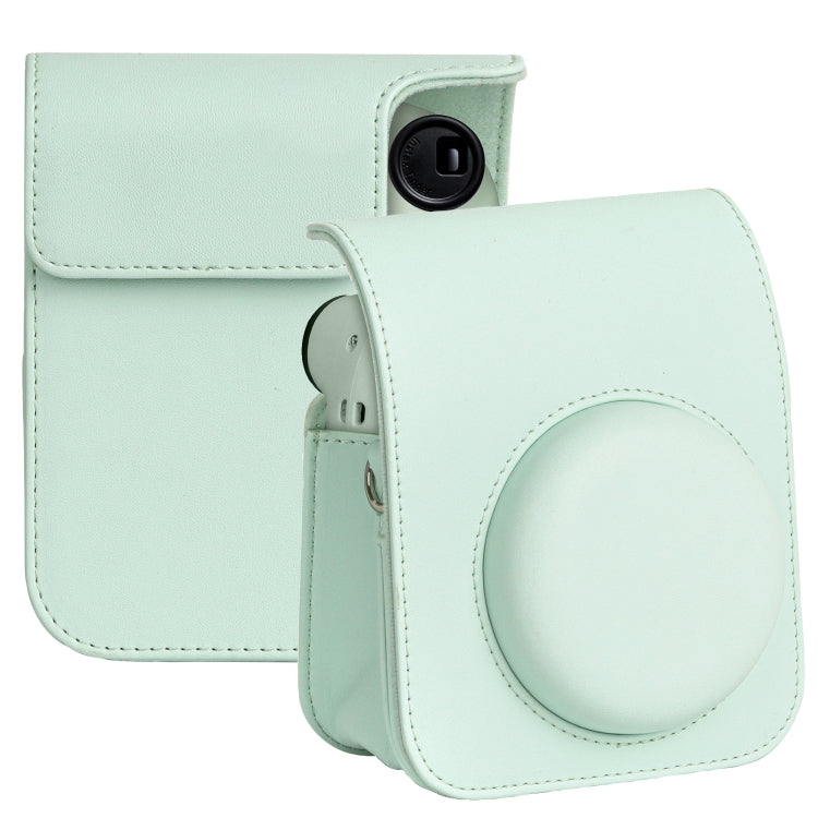For FUJIFILM instax mini 12 Full Body Leather Case Camera Bag with Strap (Green) by buy2fix