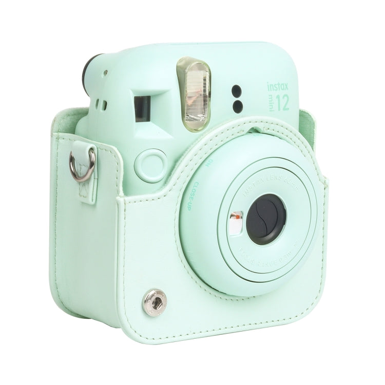 For FUJIFILM instax mini 12 Full Body Leather Case Camera Bag with Strap (Green) by buy2fix