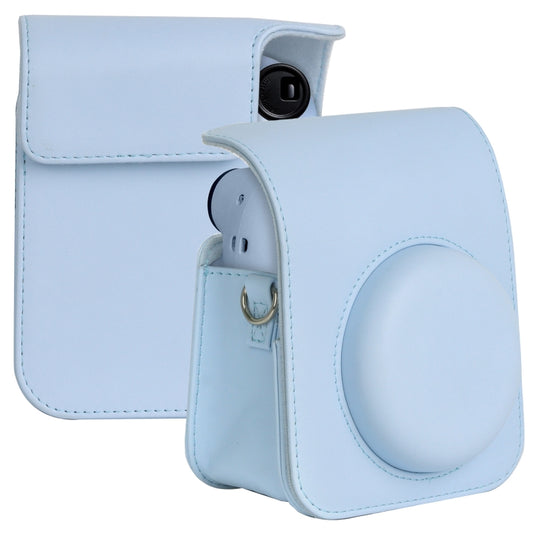 For FUJIFILM instax mini 12 Full Body Leather Case Camera Bag with Strap (Blue) by buy2fix