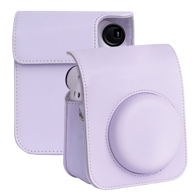 For FUJIFILM instax mini 12 Full Body Leather Case Camera Bag with Strap (Purple) by buy2fix