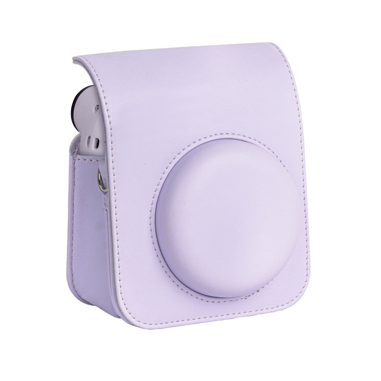For FUJIFILM instax mini 12 Full Body Leather Case Camera Bag with Strap (Purple) by buy2fix