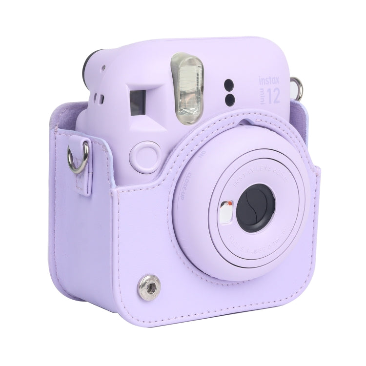 For FUJIFILM instax mini 12 Full Body Leather Case Camera Bag with Strap (Purple) by buy2fix
