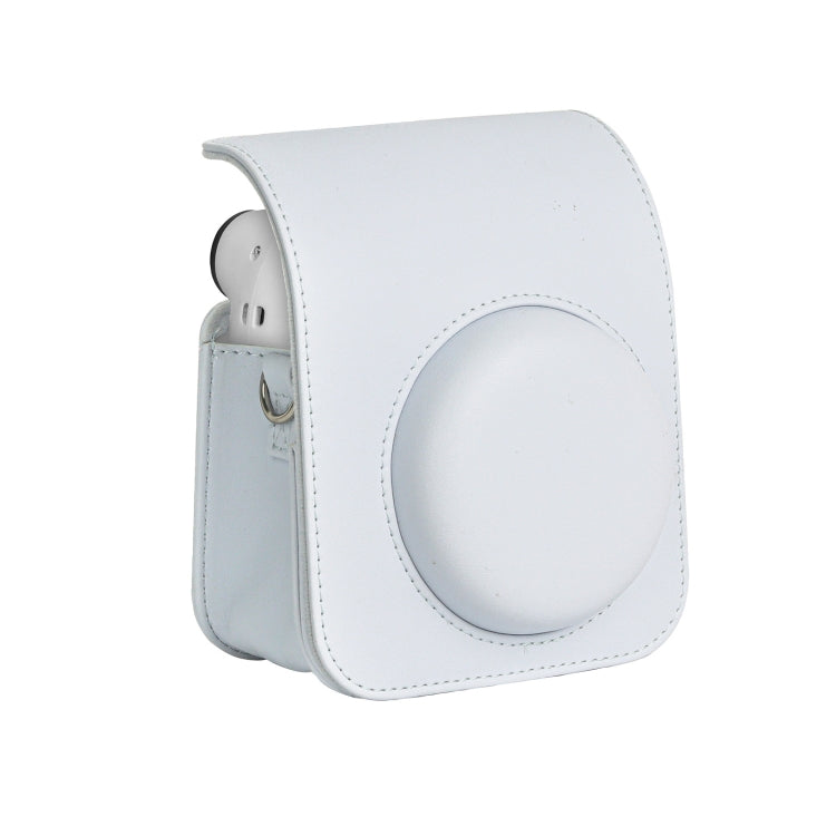 For FUJIFILM instax mini 12 Full Body Leather Case Camera Bag with Strap (White) by buy2fix