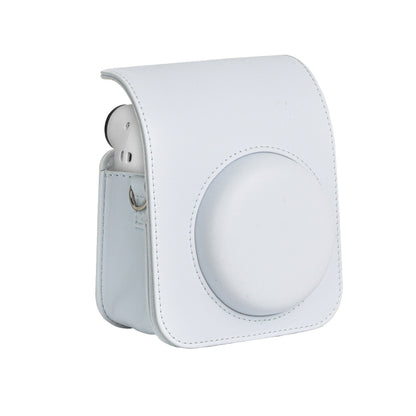 For FUJIFILM instax mini 12 Full Body Leather Case Camera Bag with Strap (White) by buy2fix