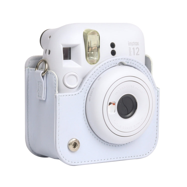 For FUJIFILM instax mini 12 Full Body Leather Case Camera Bag with Strap (White) by buy2fix
