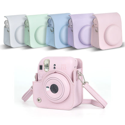 For FUJIFILM instax mini 12 Full Body Leather Case Camera Bag with Strap (Purple) by buy2fix