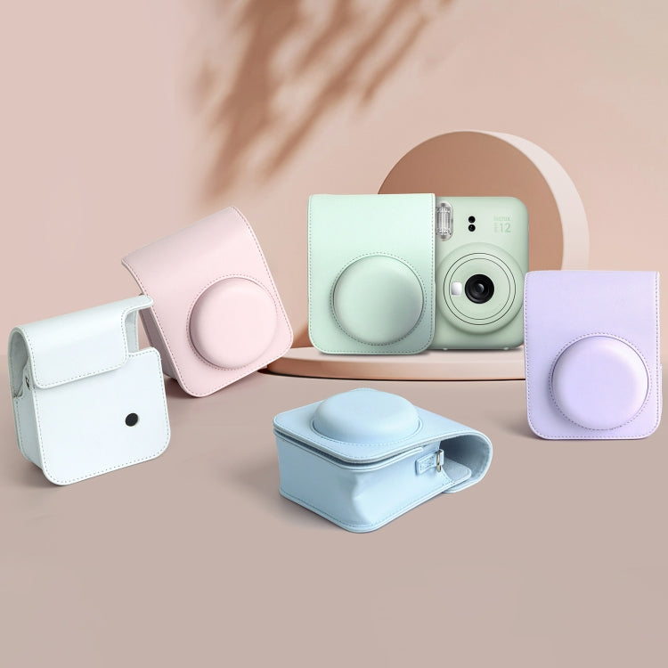 For FUJIFILM instax mini 12 Full Body Leather Case Camera Bag with Strap (Green) by buy2fix