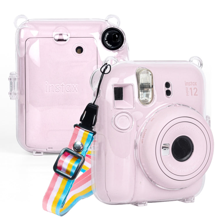 For FUJIFILM Instax mini 12 Crystal Hard Case Camera Bag with Shoulder Strap (Transparent) by buy2fix