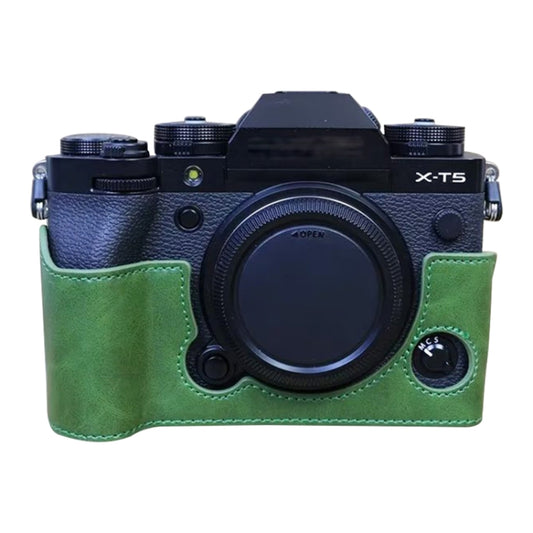 For FUJIFILM X-T5 1/4 inch Thread PU Leather Camera Half Case Base (Green) by buy2fix