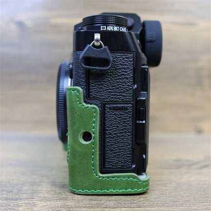 For FUJIFILM X-T5 1/4 inch Thread PU Leather Camera Half Case Base (Green) by buy2fix