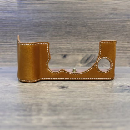 For FUJIFILM X-T5 1/4 inch Thread PU Leather Camera Half Case Base (Brown) by buy2fix